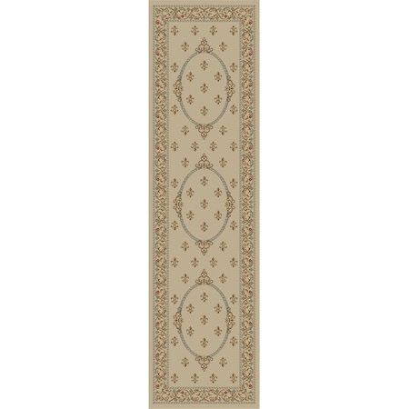 Rlm Distribution 2 ft. 3 in. x 7 ft. 7 in. Jewel Fleur De Lys Medallion - Ivory HO2545937
